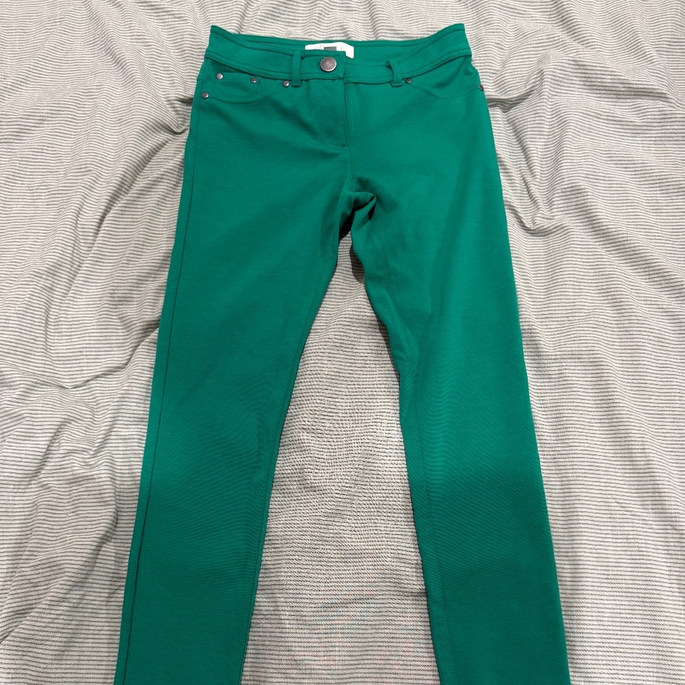 Bright Jade Green Low Rise Skinny Pants